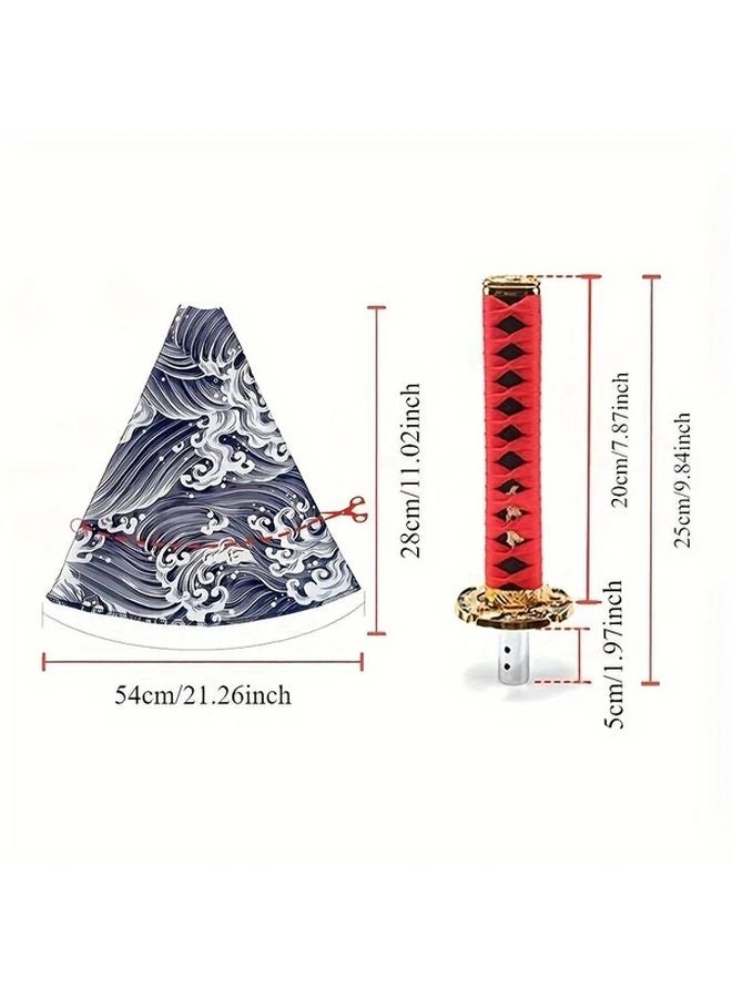 Blue Universal Dust Cover Shift Knob Collar Adapters With 200MM JDM Katana Samurai Sword Gear Lever - Image 5